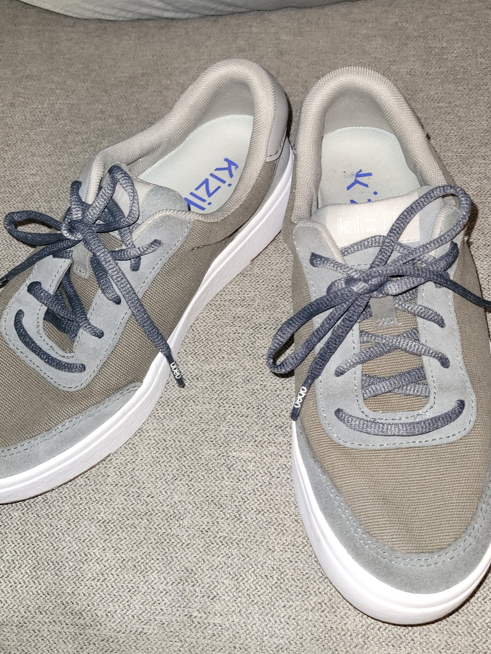 Women's Kizik Gray Lace-Up Sneakers